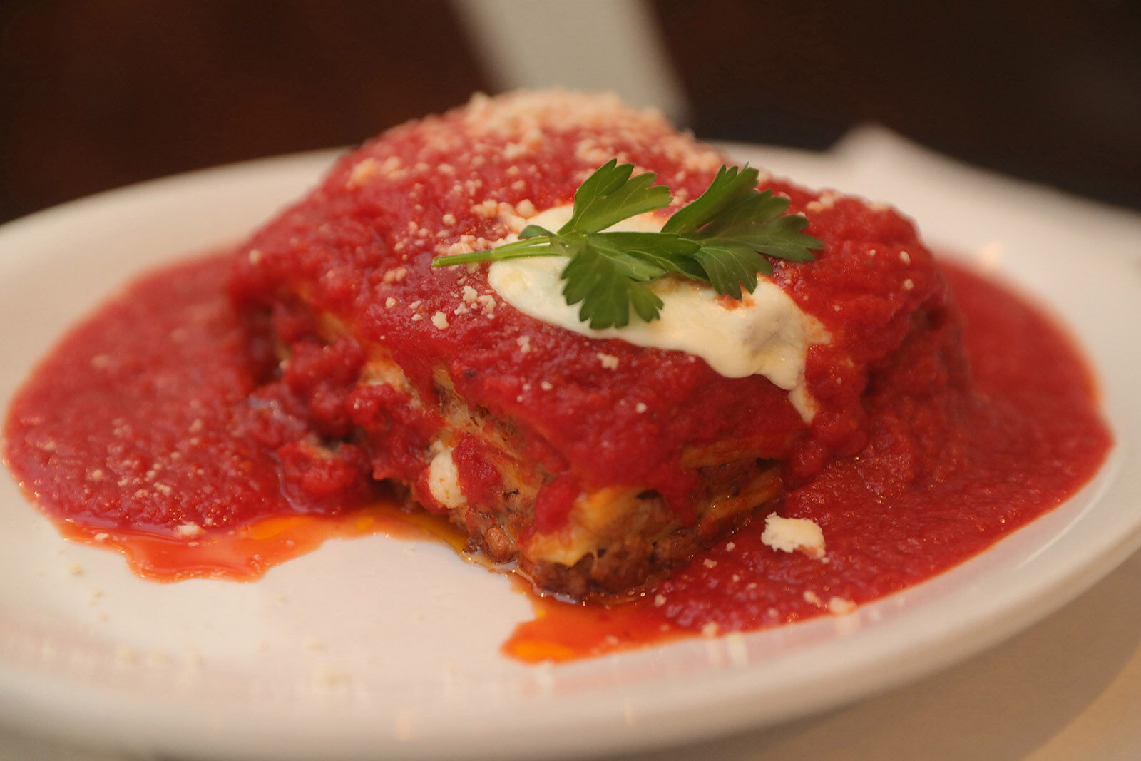 Cipollina's lasagna, made with housemade pasta